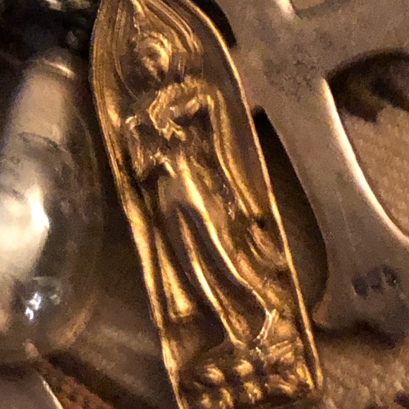 🎄Unique K Sterling Silver Religious Coexist Charm Necklace-598 $70or$65 w/offer - Picture 5 of 11